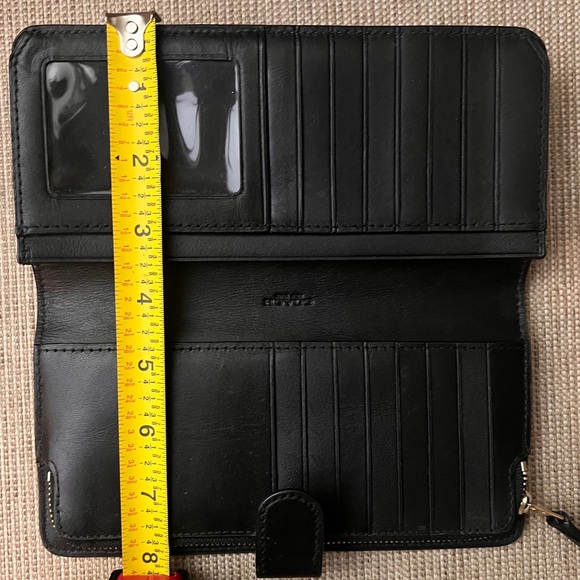 Coach Black Leather Wallet with Gold Accent - Picture 7 of 15